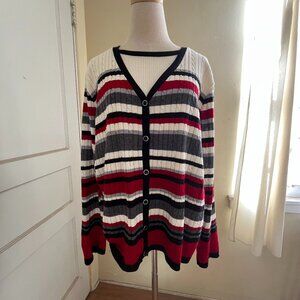 ALFRED DUNNER  -  Multi Color Striped Sweater  XL
